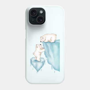 Polar Bear Helping Little Brother Phone Case