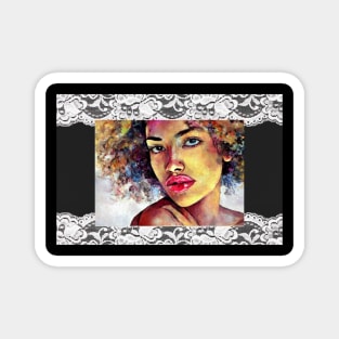 Lacey Afro Woman (black queen) Magnet