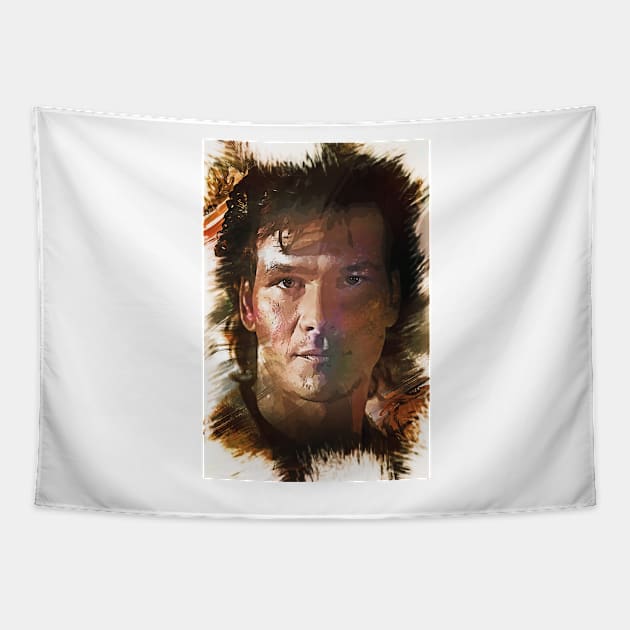 Patrick Swayze - Custom Digital Artwork Tapestry by Naumovski