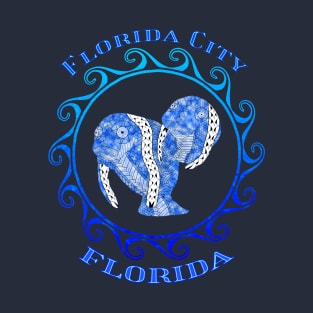 Florida City Florida Vacation Tribal Manatees T-Shirt