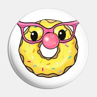 Cute donut with glasses Pin