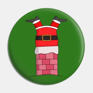 Santa Claus stuffed in the chimney Pin