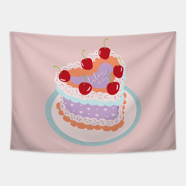 Libra Baby Heart Cake Design Tapestry by rachelaranha