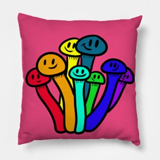 rainbow mushroom Pillow