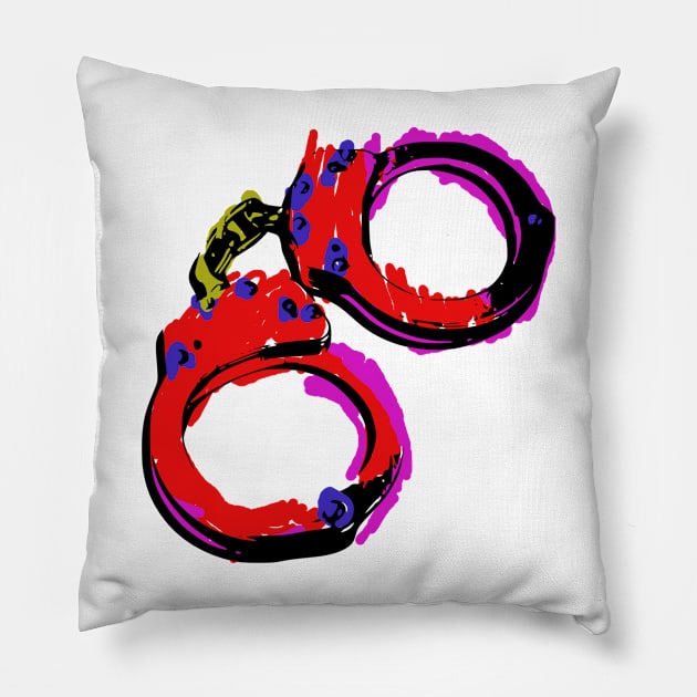Breaking Handcuffs Pillow by Orloff-Tees