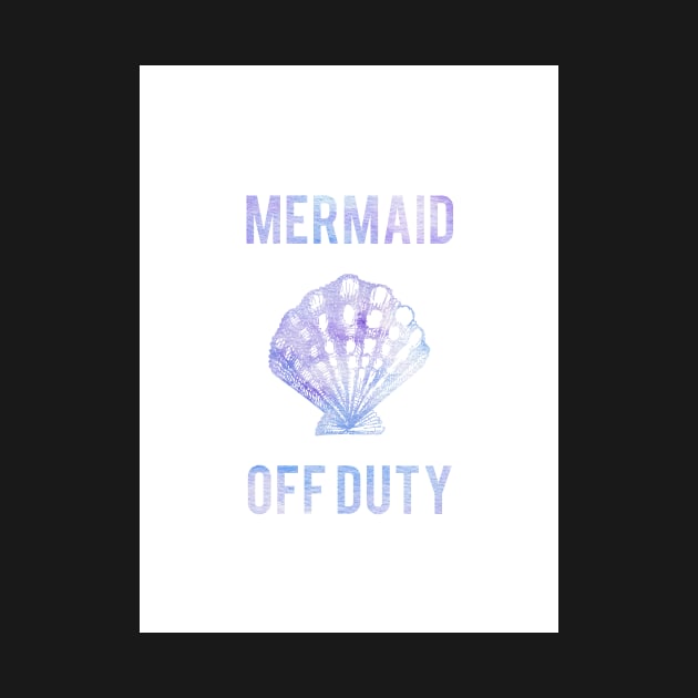 Mermaid Off Duty - Purple Seashell White Background by hellomonday