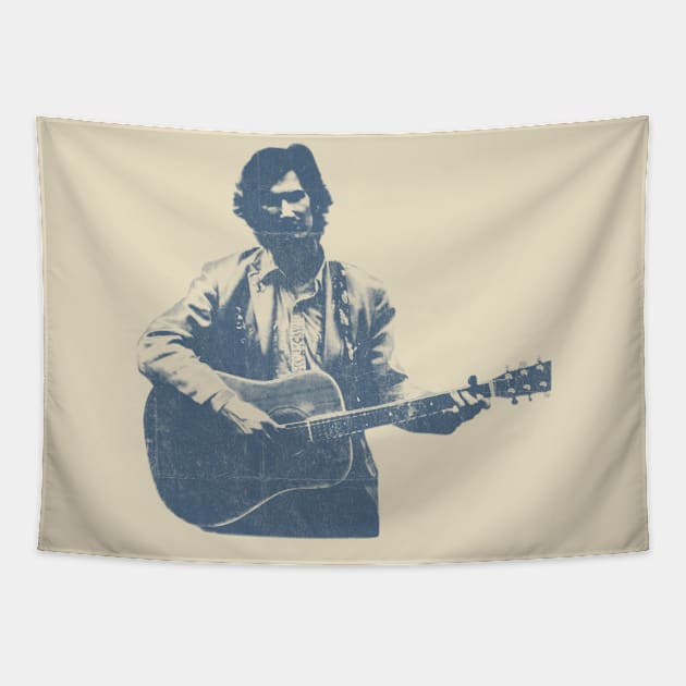 Townes Van Zandt - Blue Vintage Tapestry by Campfire Classic