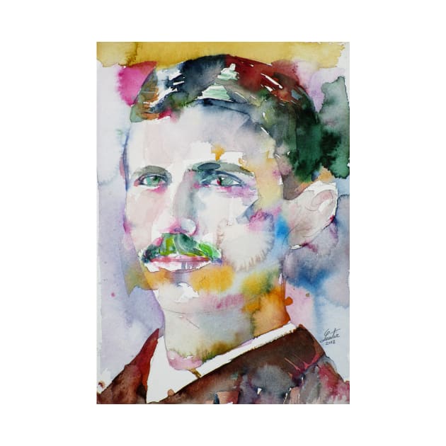 NIKOLA TESLA watercolor portrait .3 by lautir