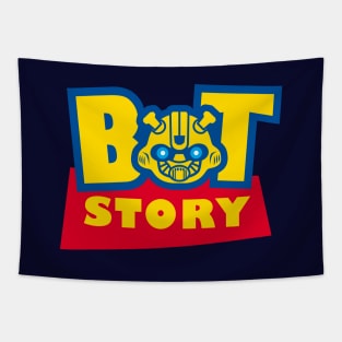 Cool Warrior Robots Mecha Movie Mashup Logo Tapestry