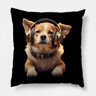 ilove music and dogs Pillow