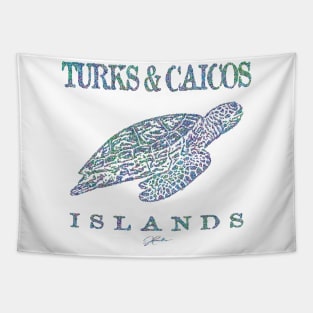 Turks & Caicos Islands Gliding Sea Turtle Tapestry