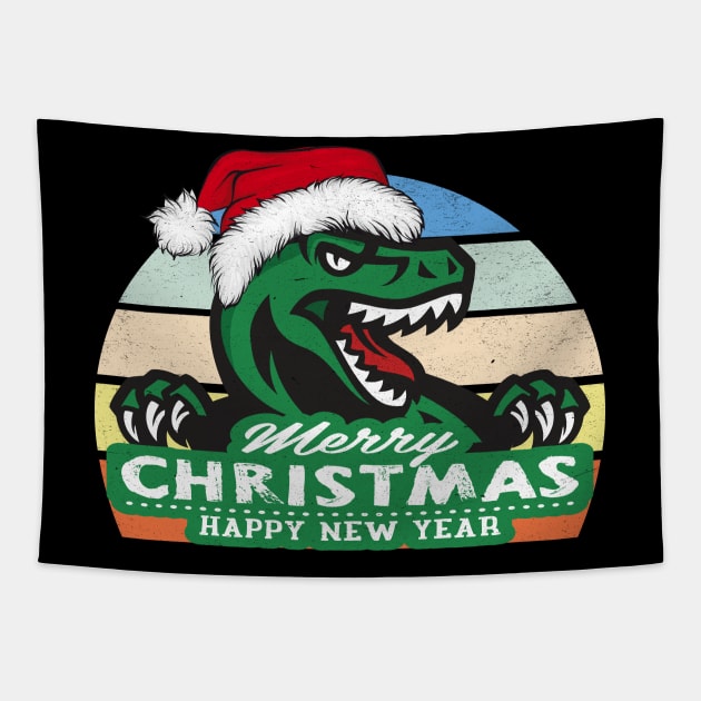 Christmas Dino Tapestry by MZeeDesigns