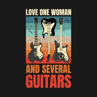 Love Several Guitars Funny Guitar Gift T-Shirt
