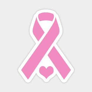 Breast Cancer Pink Ribbon with Heart Magnet