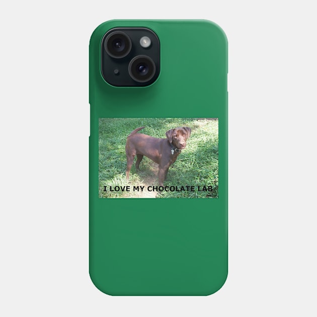 Labrador Retriever Chocolate love with picture Phone Case by Wanderingangel