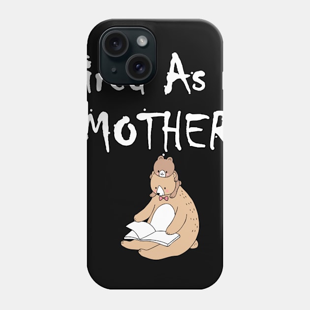 Tired As A Mother Baby Bear Reading Book Phone Case by BOPIXEL