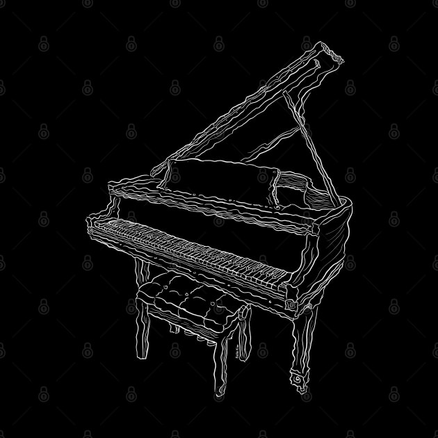 Black and white piano by doodletokki