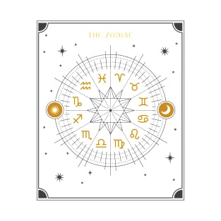 Signs of the Zodiac Wheel | Astrology Zodiac Sign Design T-Shirt