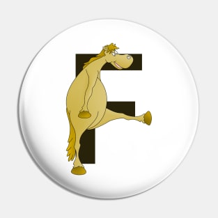 Pony Monogram Letter F Pin