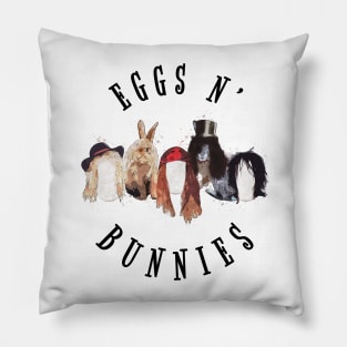 Funny "Eggs and Bunnies" Easter Day design Pillow