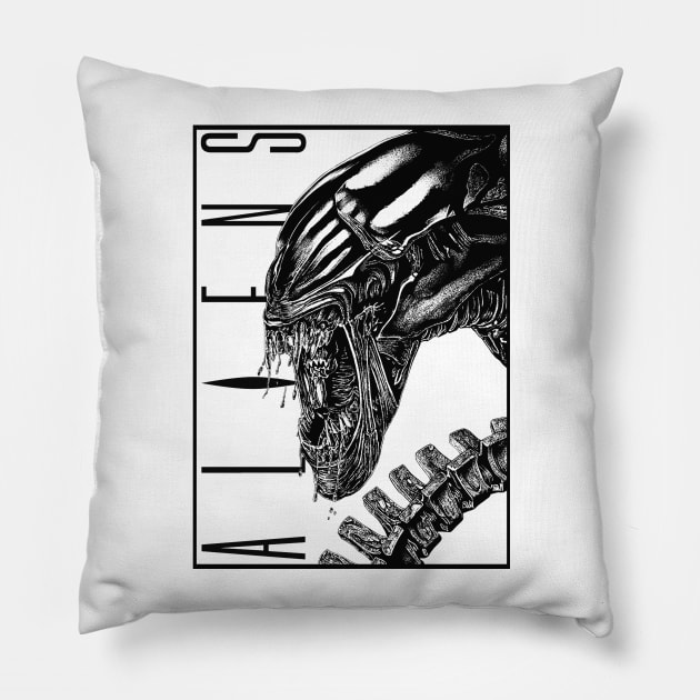 Aliens Pillow by Delete Forever