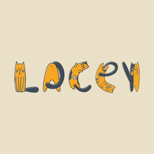 Lacey | Girl Name | Cat Lover | Cat Illustration T-Shirt