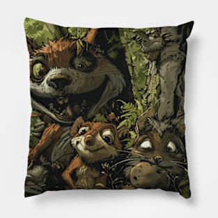 Goblincore Aesthetic - Forest Critters Pillow