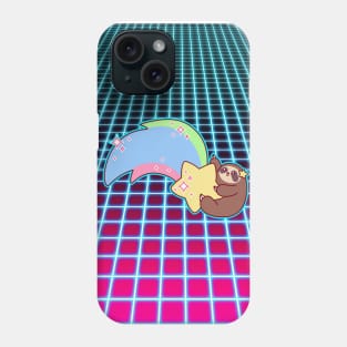 Rainbow Shooting Star Sloth Vaporwave Phone Case