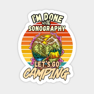 SONOGRAPHY AND CAMPING DESIGN VINTAGE CLASSIC RETRO COLORFUL PERFECT FOR  SONOGRAPHER AND CAMPERS Magnet