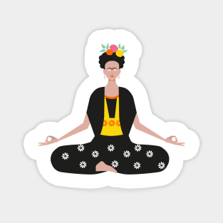 Frida Yoga turquoise Magnet