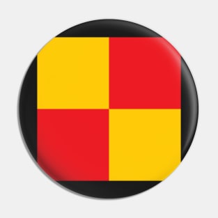 Watford Yellow and Red Checkered Fan Flag Pin