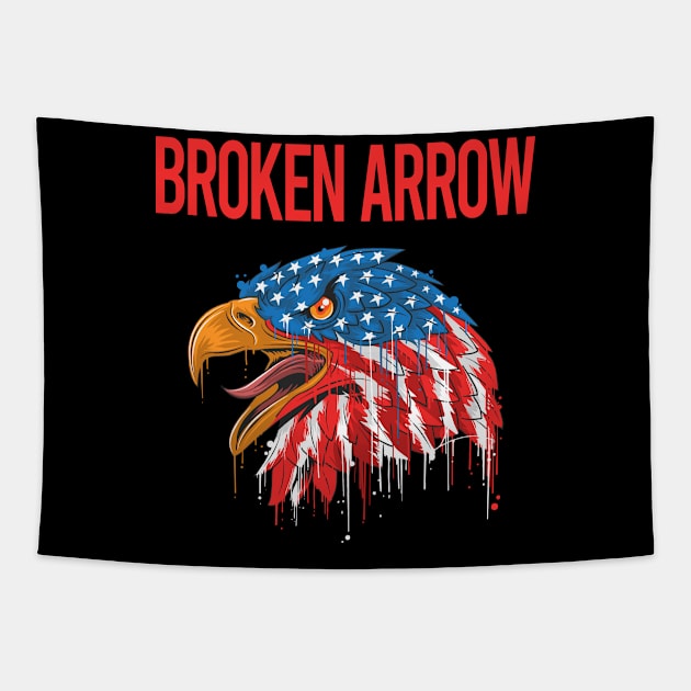 USA Eagle Broken Arrow Tapestry by flaskoverhand