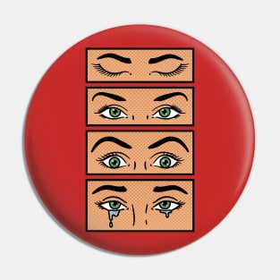 Comic Girl Eyes Pin