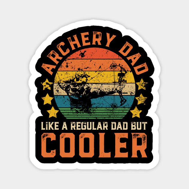 Archery Dad Funny Vintage Hockey Father's Day Gift Magnet by Damsin