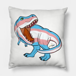 Transosaurus Rex (Scaled) - Transgender Pride Pillow