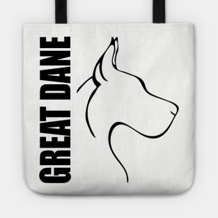 Great Dane profile dog lover Tote