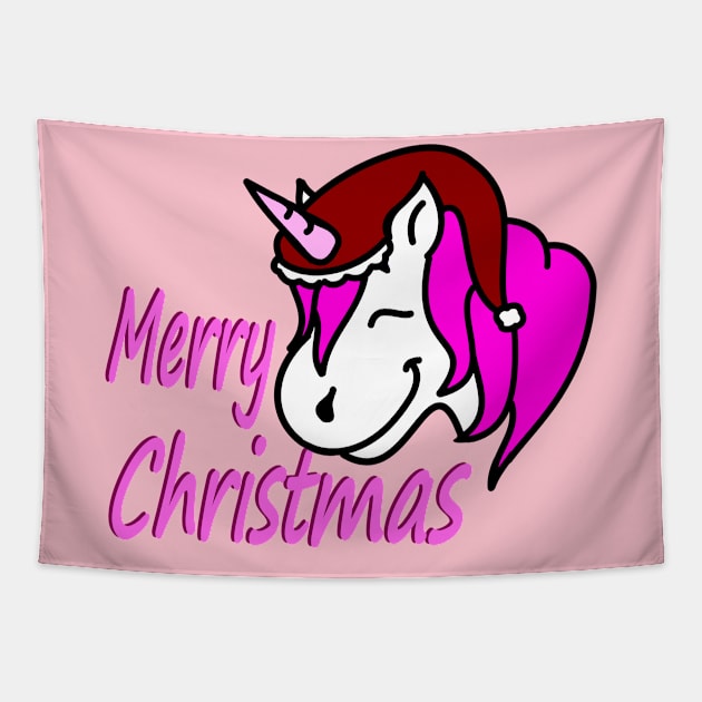 Rosa Weihnacht Einhorn Tapestry by MarrysSunsoulisland