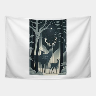 Family of Deer in the Forest at Winter Tapestry