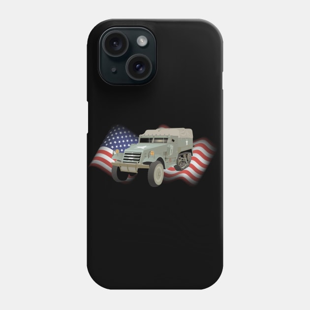 Patriotic M3 American WW2 Half-track Phone Case by NorseTech