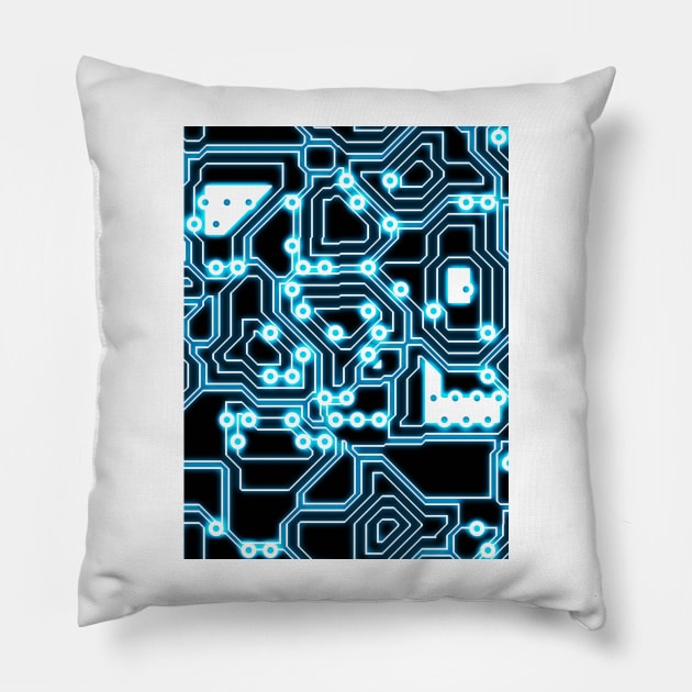 Electron - glowing circuits Pillow by BonniePhantasm