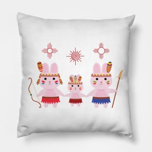 Tribal bunny family Pillow