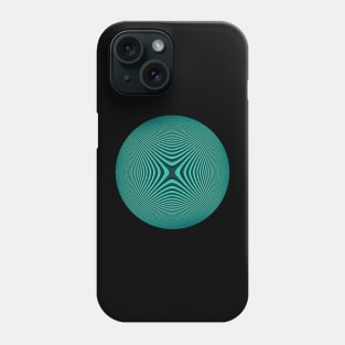 Turquoise /teal hypnotic circle with optical illusion Phone Case