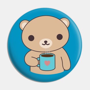 Cute Coffee Bear T-Shirt Pin