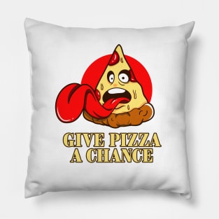 Give Pizza A Chance - Pizza Monster Pillow