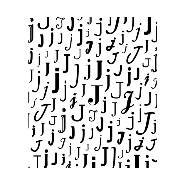 J - Typography (Black) by gillianembers