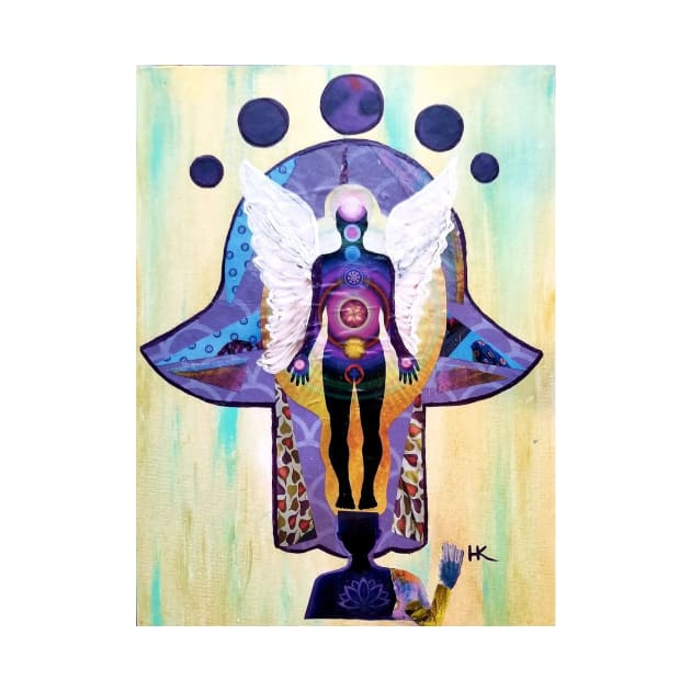 ARCHANGEL MICHAEL HAMSA by Harriette Knight by harrietteknight