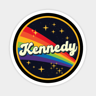 Kennedy // Rainbow In Space Vintage Style Magnet