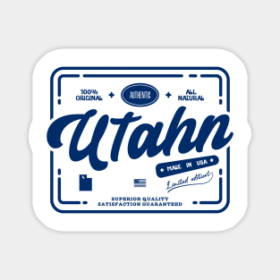 Original Utahn Cool Vintage Dark Stamp Label Print Utah Resident Gift Magnet