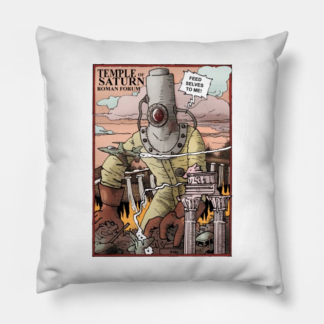 Temple Of Saturn Pillow by Froobius