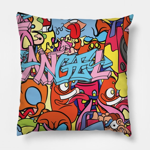 Graffiti 2 by James P. Manning Pillow by James P. Manning